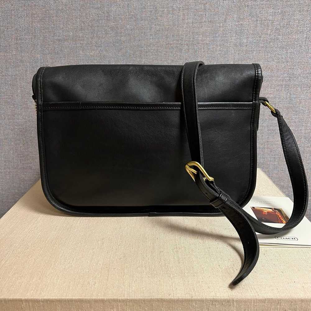 Vintage Coach City Bag 9790 Black Leather With Br… - image 3