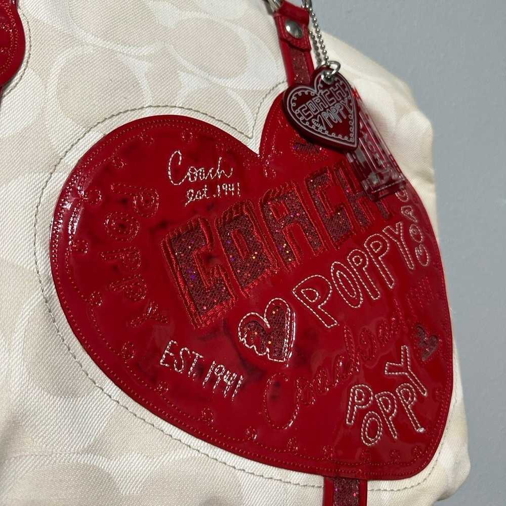 Coach Poppy Heart Sequin Tote Bag 14544 - image 4