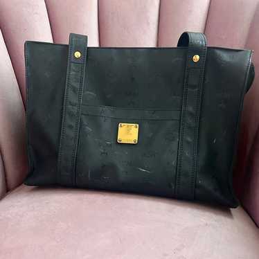 Authentic MCM Large Visetos Handbag Black Monogra… - image 1