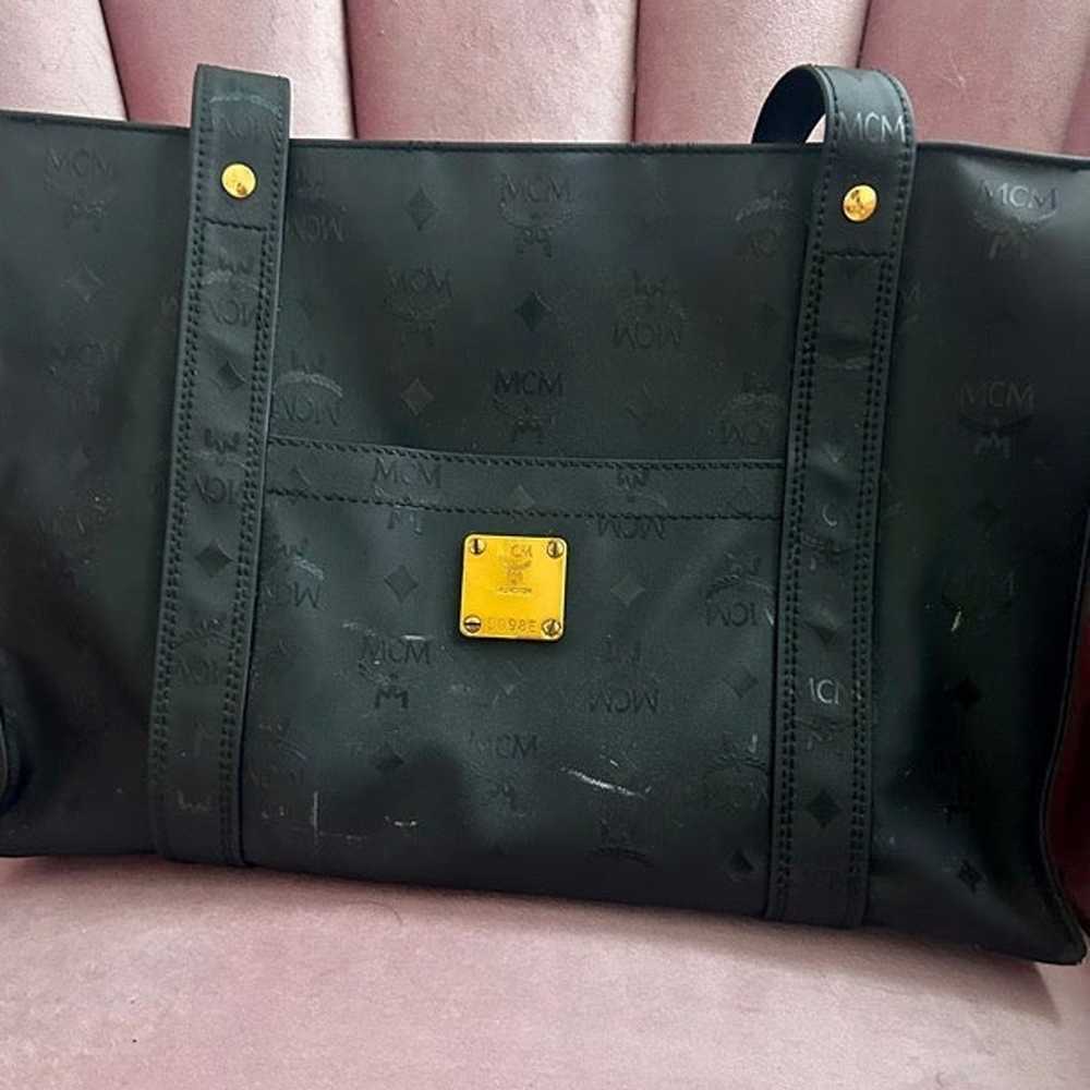 Authentic MCM Large Visetos Handbag Black Monogra… - image 2