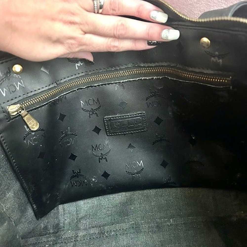 Authentic MCM Large Visetos Handbag Black Monogra… - image 7