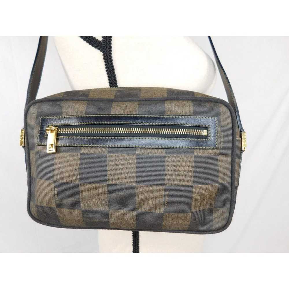 Authentic Vintage Fendi Checkered Leather Trim Sh… - image 3