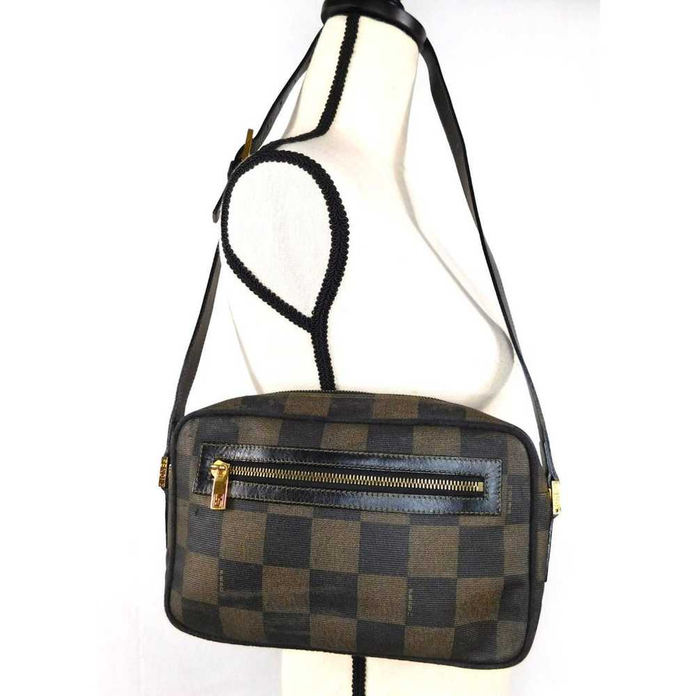 Authentic Vintage Fendi Checkered Leather Trim Sh… - image 4
