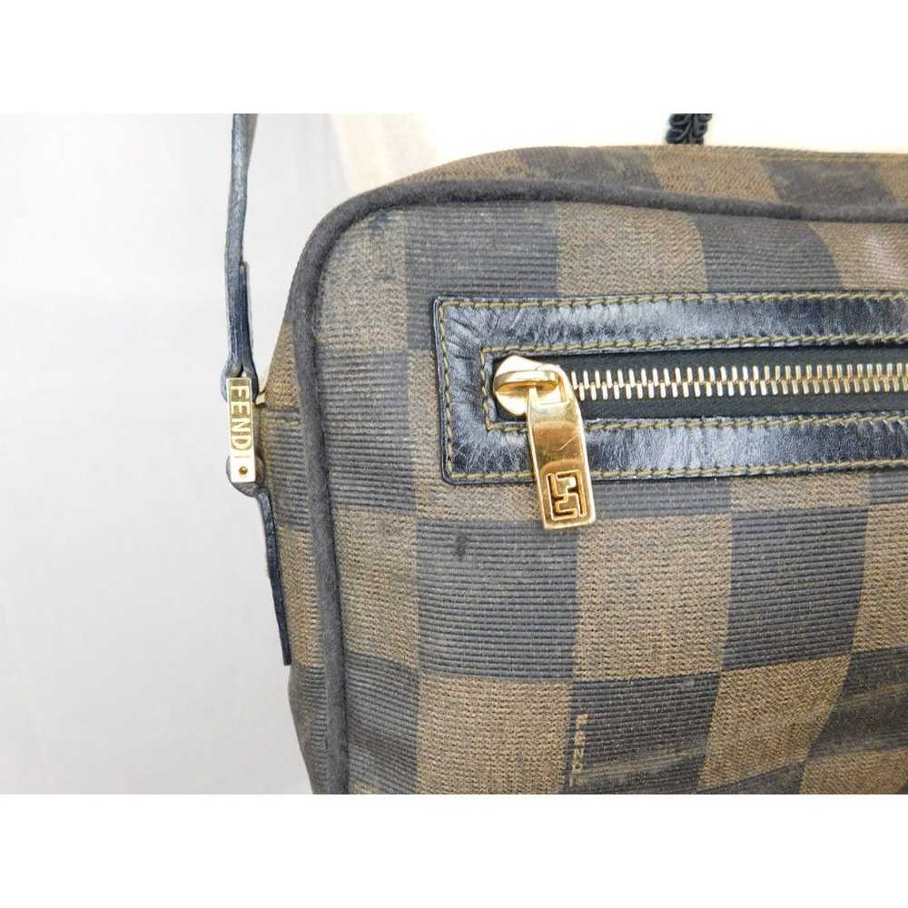 Authentic Vintage Fendi Checkered Leather Trim Sh… - image 7