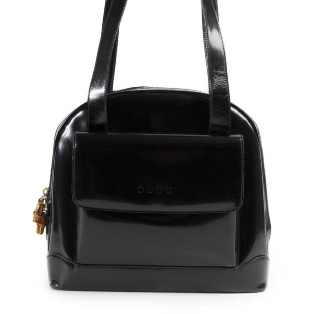 Gucci Vintage Patent Leather Shoulder Black SHOUL… - image 1
