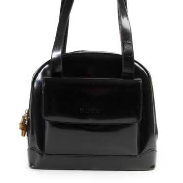 Gucci Vintage Patent Leather Shoulder Black SHOULD