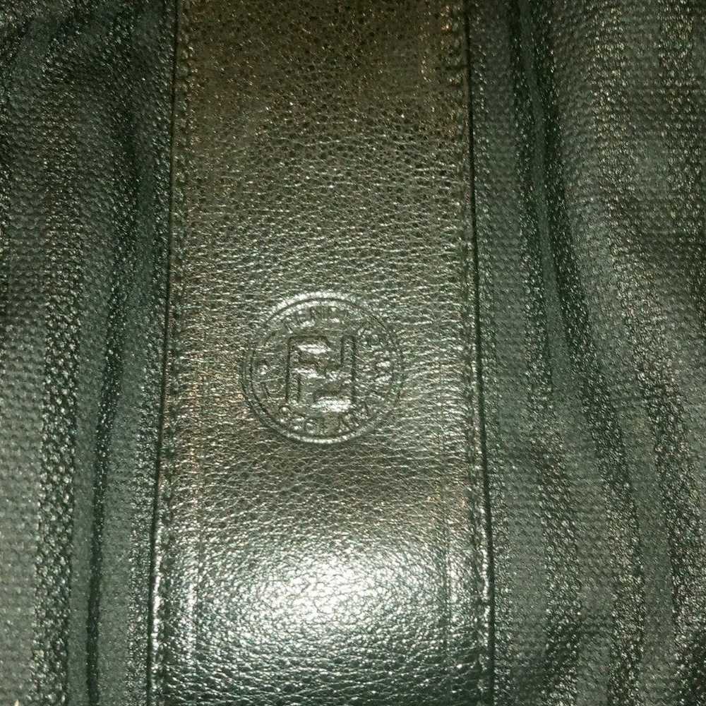 Fendi Vintage Black Drawstring Leather Purse Shou… - image 3