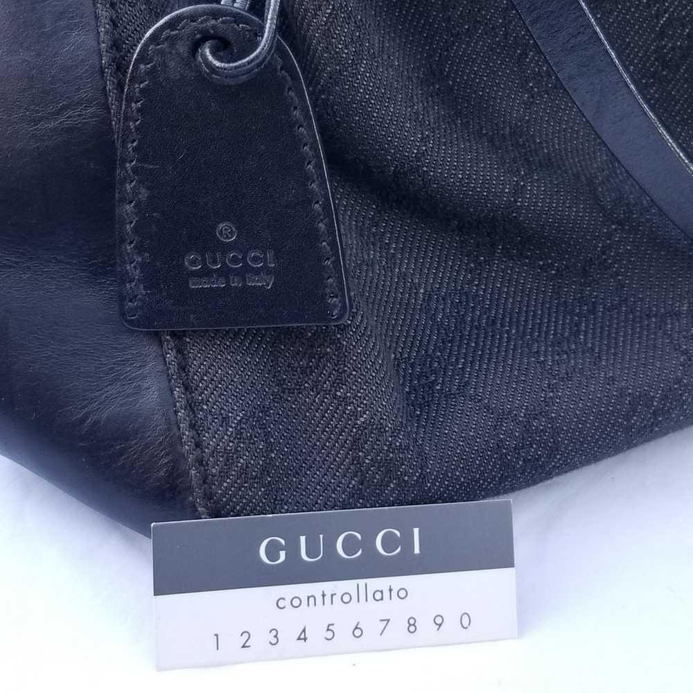 Lovely vintage Gucci GG  dark canvas with leather… - image 12