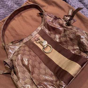 Gucci Web Beige GG Crystal Coated Canvas