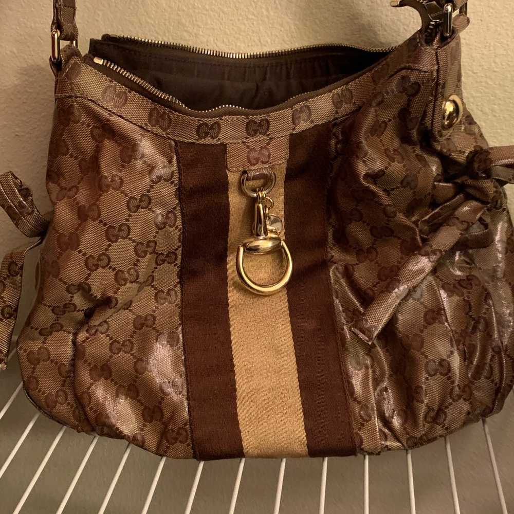 Gucci Web Beige GG Crystal Coated Canvas - image 2