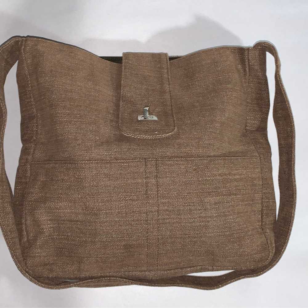 vintage GIVENCHY brown brushed cotton shoulderbag - image 2