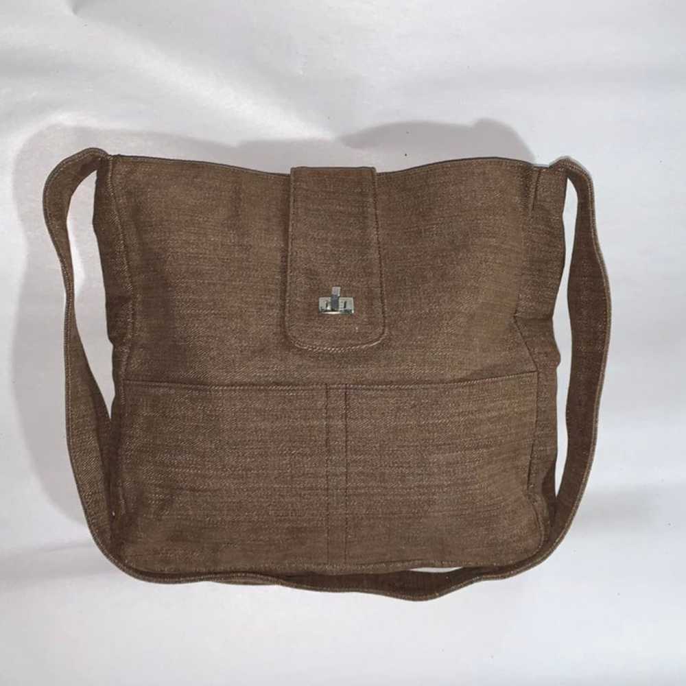 vintage GIVENCHY brown brushed cotton shoulderbag - image 4