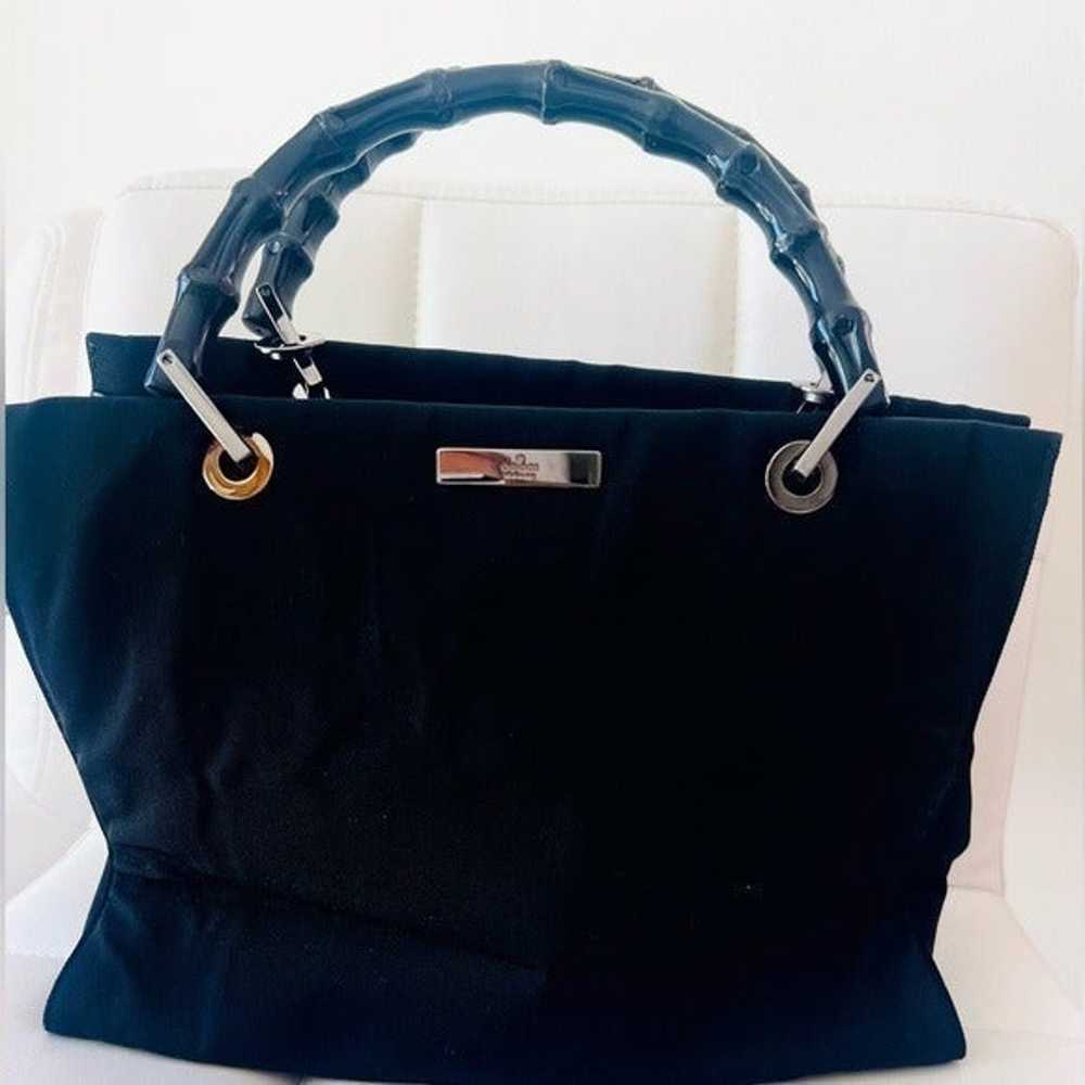 Gucci Bamboo vintage Nylon black handbag. - image 1