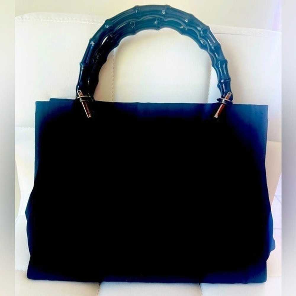 Gucci Bamboo vintage Nylon black handbag. - image 2