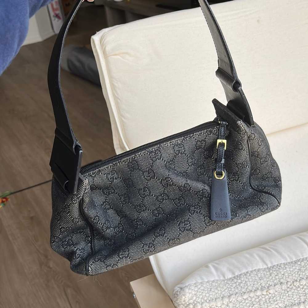 Gucci Black Canvas Shoulder Bag - image 3