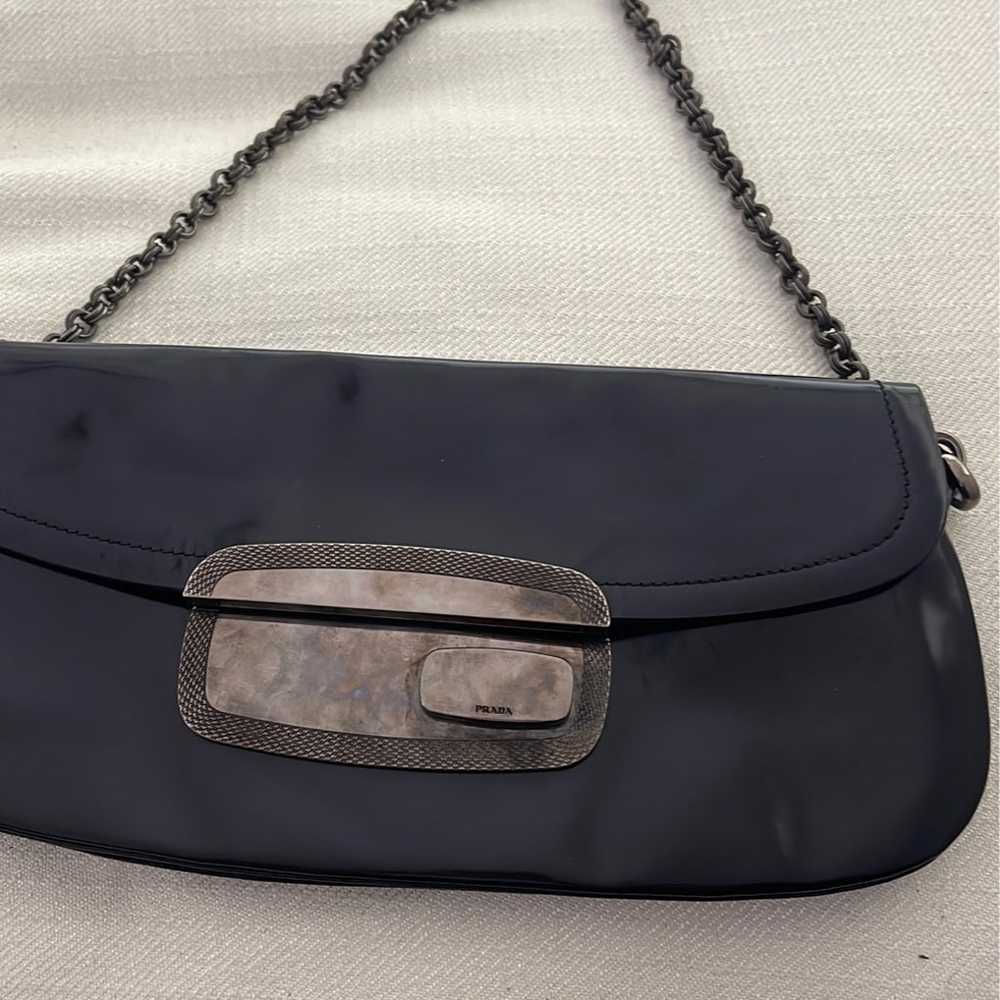 Vintage prada patent leather shoulder chain bag - image 2