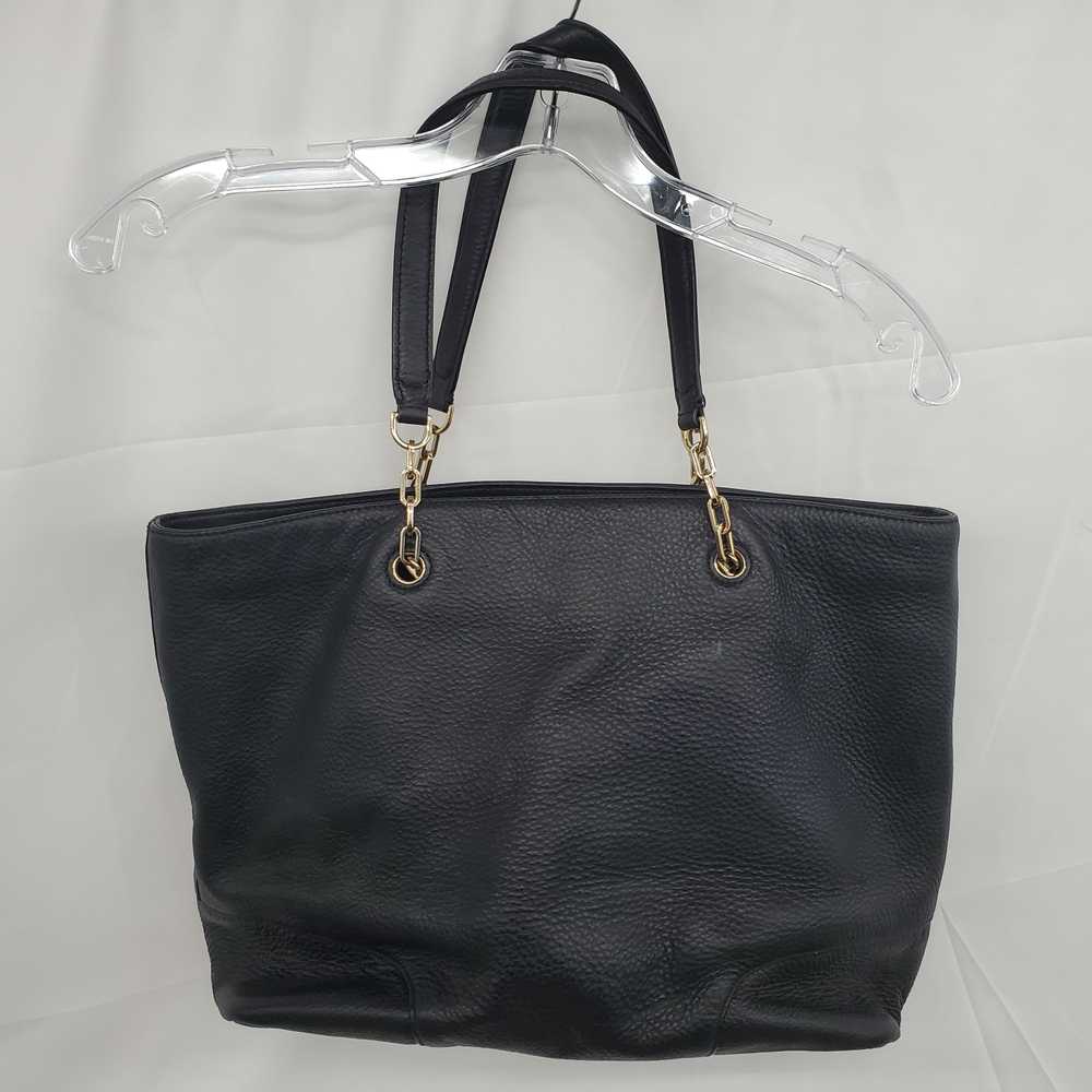 Tory Burch Whipstitch Black Leather Shoulder Tote… - image 7
