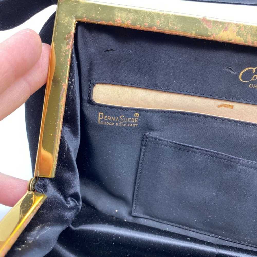 Vintage Coblentz Black Perma Suede box purse hand… - image 5