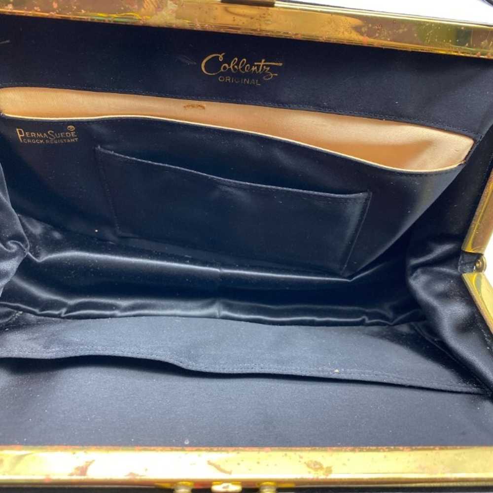 Vintage Coblentz Black Perma Suede box purse hand… - image 7