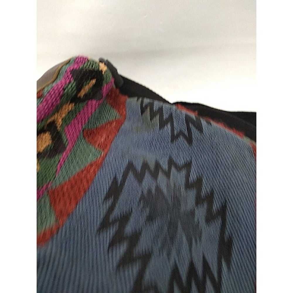 Vtg. Eastpak Southwestern Style Fabric Print Leat… - image 8