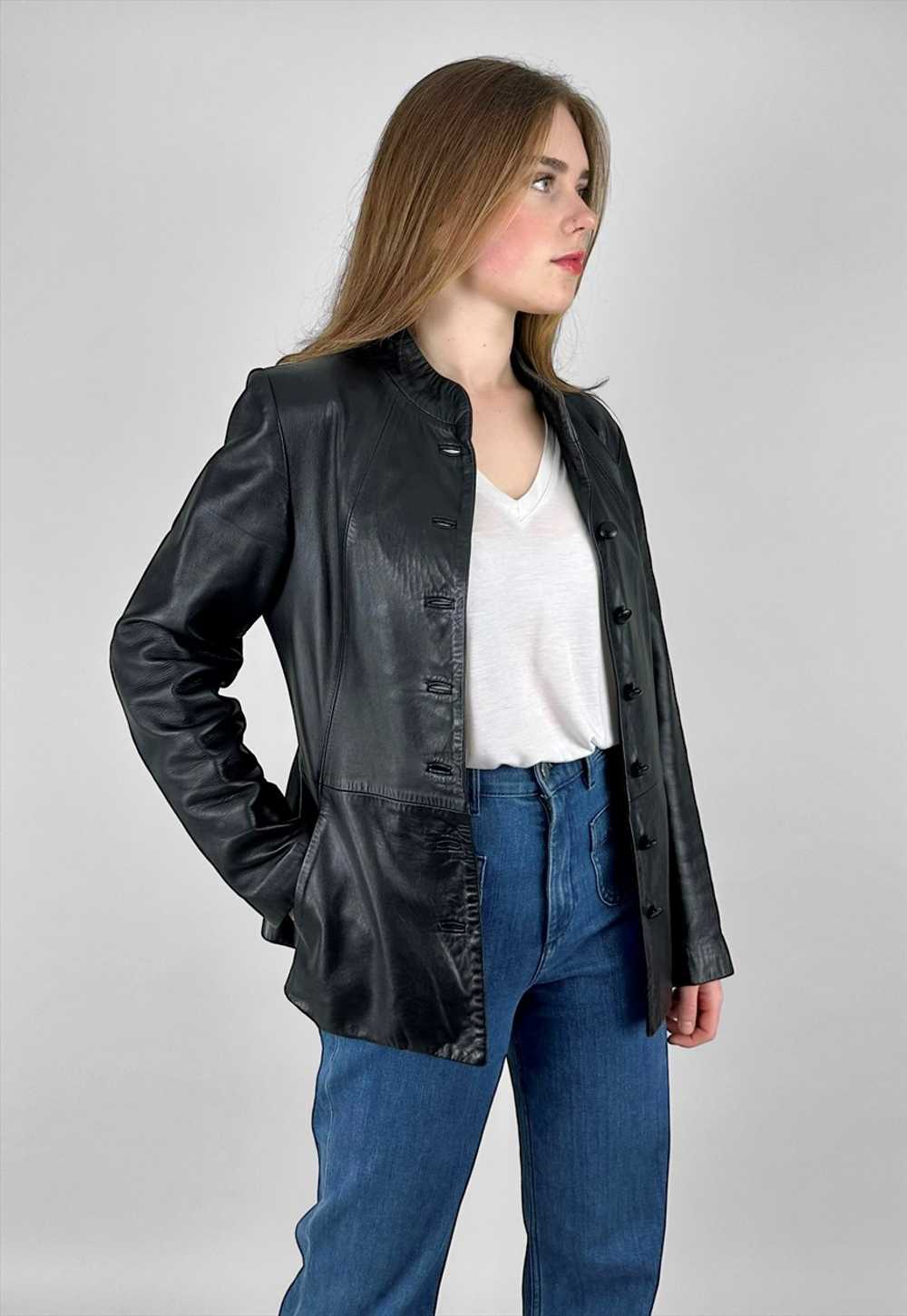 80's Ursula Mascaro Vintage Soft Black Leather La… - image 4