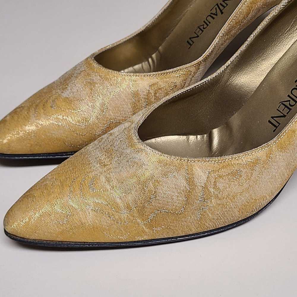 Yves Saint Laurent floral printed silk heels size… - image 5