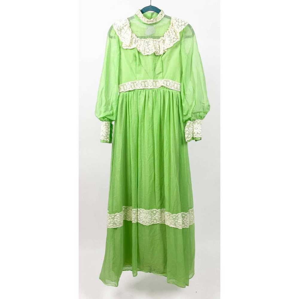 Vintage Prairie Dress 1970s 70s Cottagecore Lace … - image 2