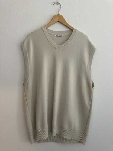 Zara Zara Off White Cream Sweater Vest Size XL