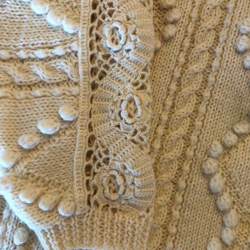 Vintage Cream Crochet Collar and Sleeves with Pop… - image 12