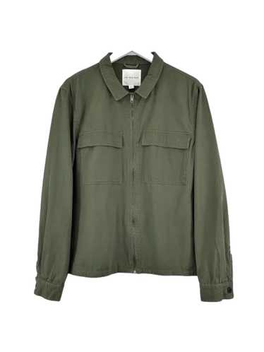 The Idle Man Olive Green Zip Up Overshirt / Light… - image 1