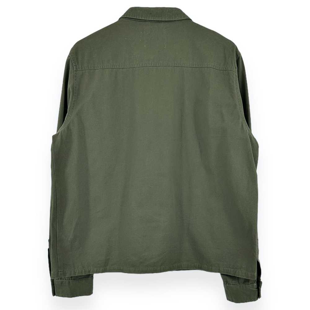 The Idle Man Olive Green Zip Up Overshirt / Light… - image 2