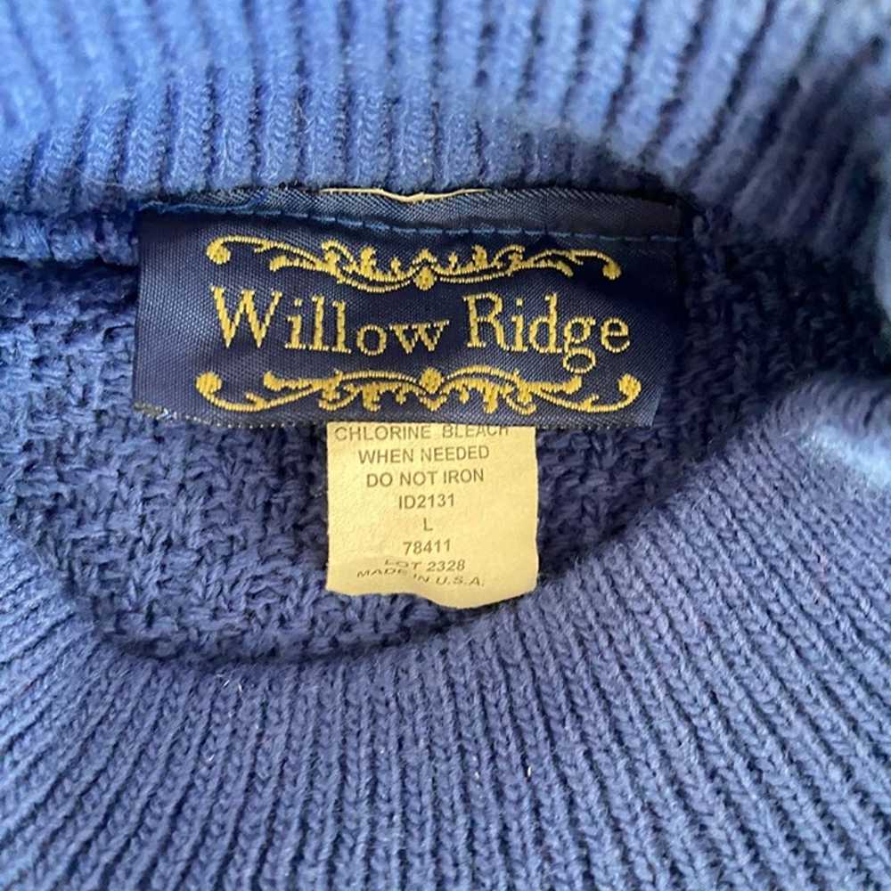 Vintage Willow Ridge Large 90s Dark Blue Mock Nec… - image 6