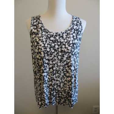Other J.JILL BLACK WHITE RED SLEEVELESS TOP LARGE - image 1