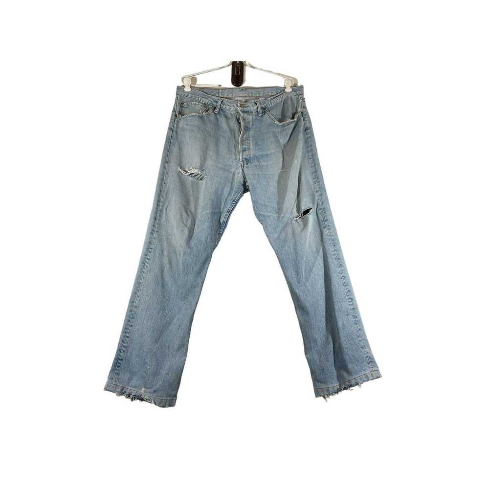 Levi's 90's Grunge 501 Ripped Denim Repairs Distr… - image 1