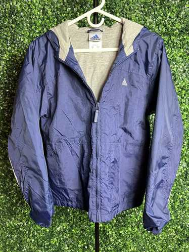 Adidas Vintage 90s Adidas Hooded Windbreaker Navy 