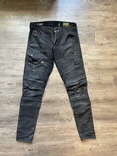G STAR RAW 3301 Slim men W32 L34 Waxed Jeans Wax Coated Denim Pants Grey  Trouser