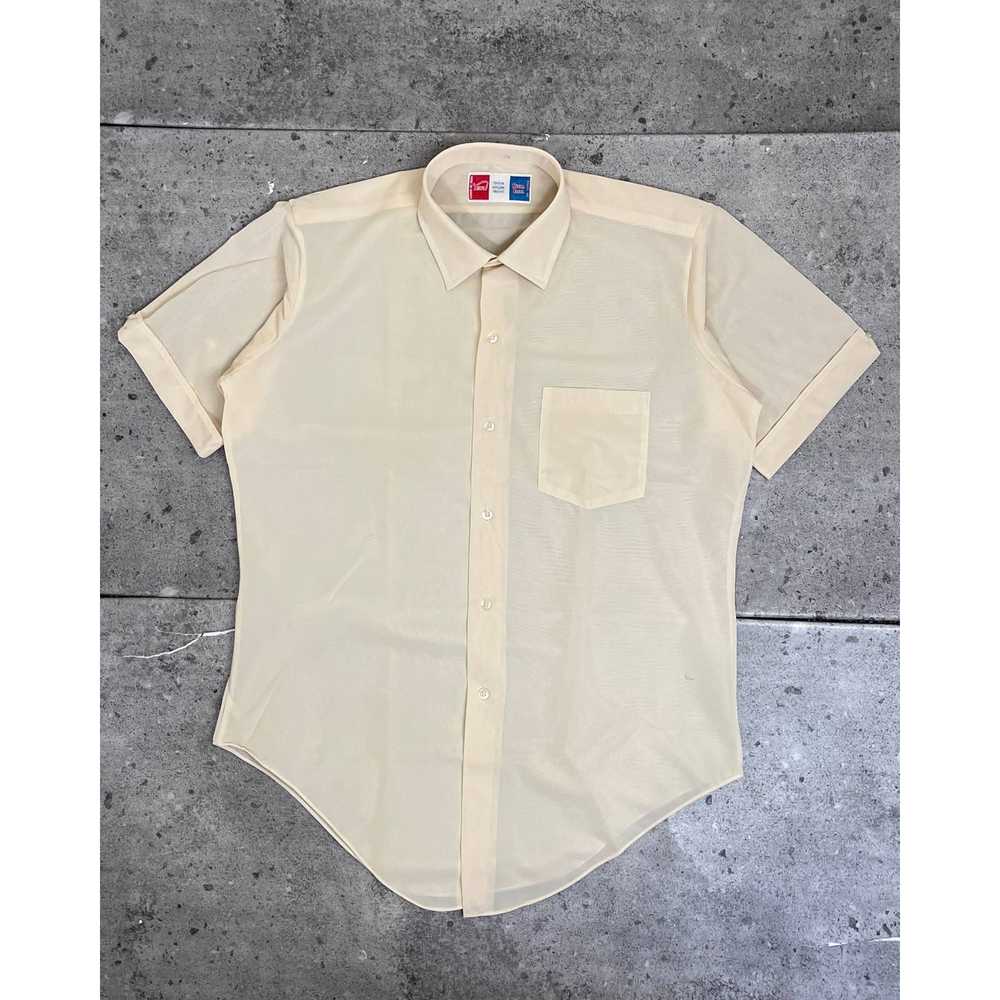 Vintage Yellow Nylon Pocket Shirt (XL) - 1970s - image 1