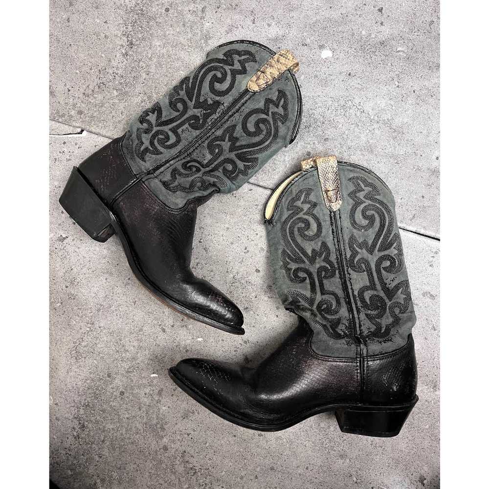 Vintage Faded Black Cowboy Boots (7.5) - 1990s - image 2