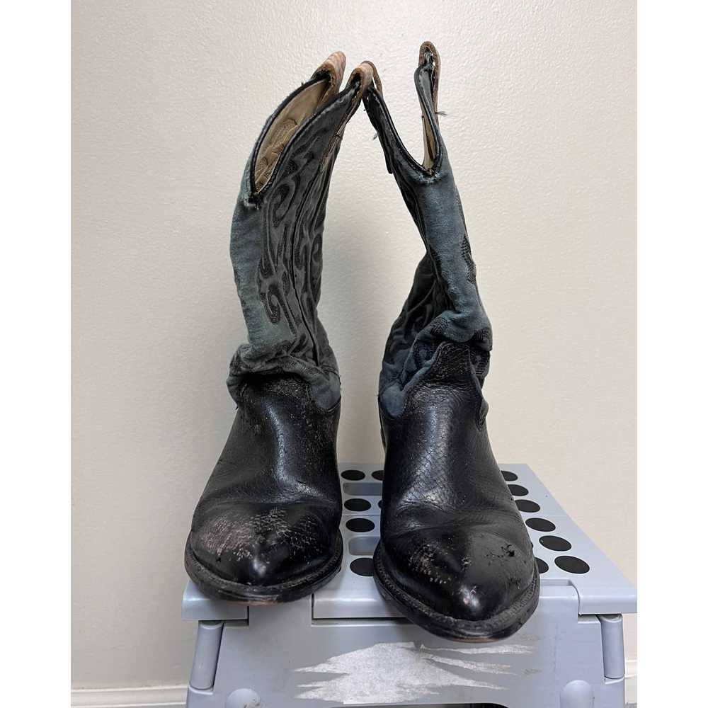 Vintage Faded Black Cowboy Boots (7.5) - 1990s - image 3