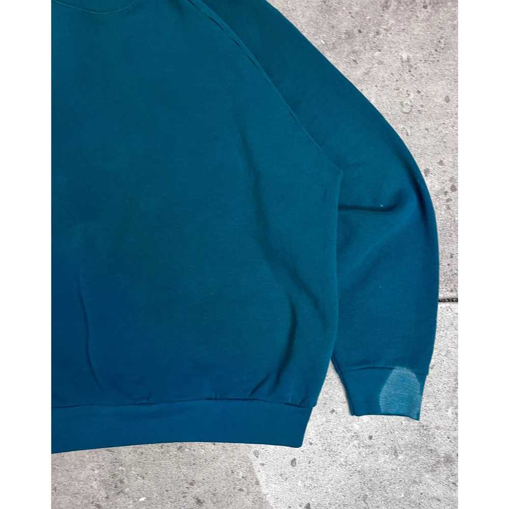 Fruit Of The Loom Turquoise Raglan Sweatshirt (L)… - image 2