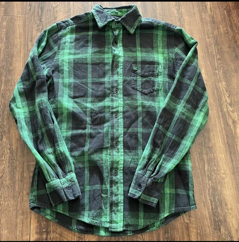 Krew × Vintage Black and green kr3w flannel shirt - image 1