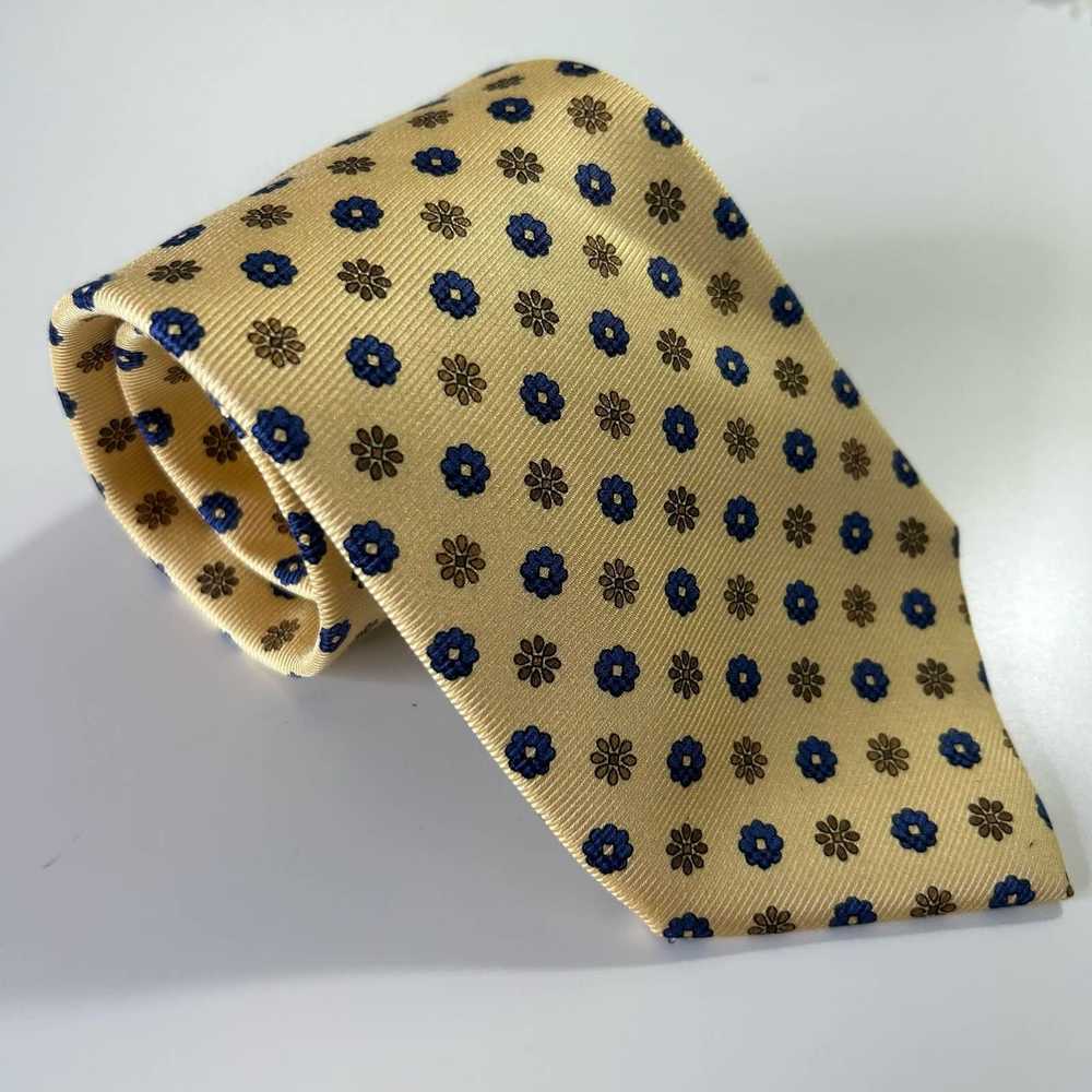 Burberry BURBERRY Silk Tie Yellow Blue Floral Pro… - image 2