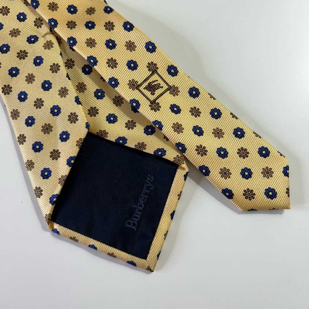 Burberry BURBERRY Silk Tie Yellow Blue Floral Pro… - image 4