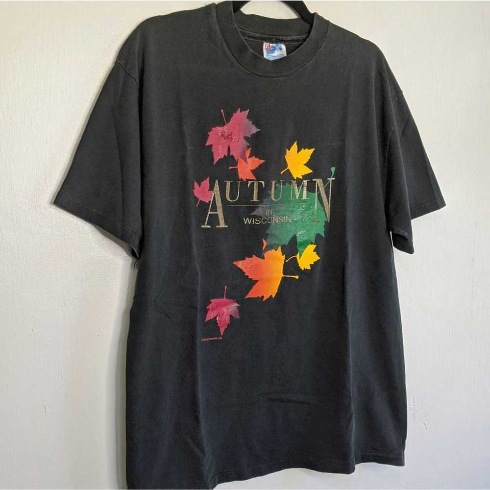 Vintage Vintage Wisconsin Autumn Fall Leaves Sing… - image 3