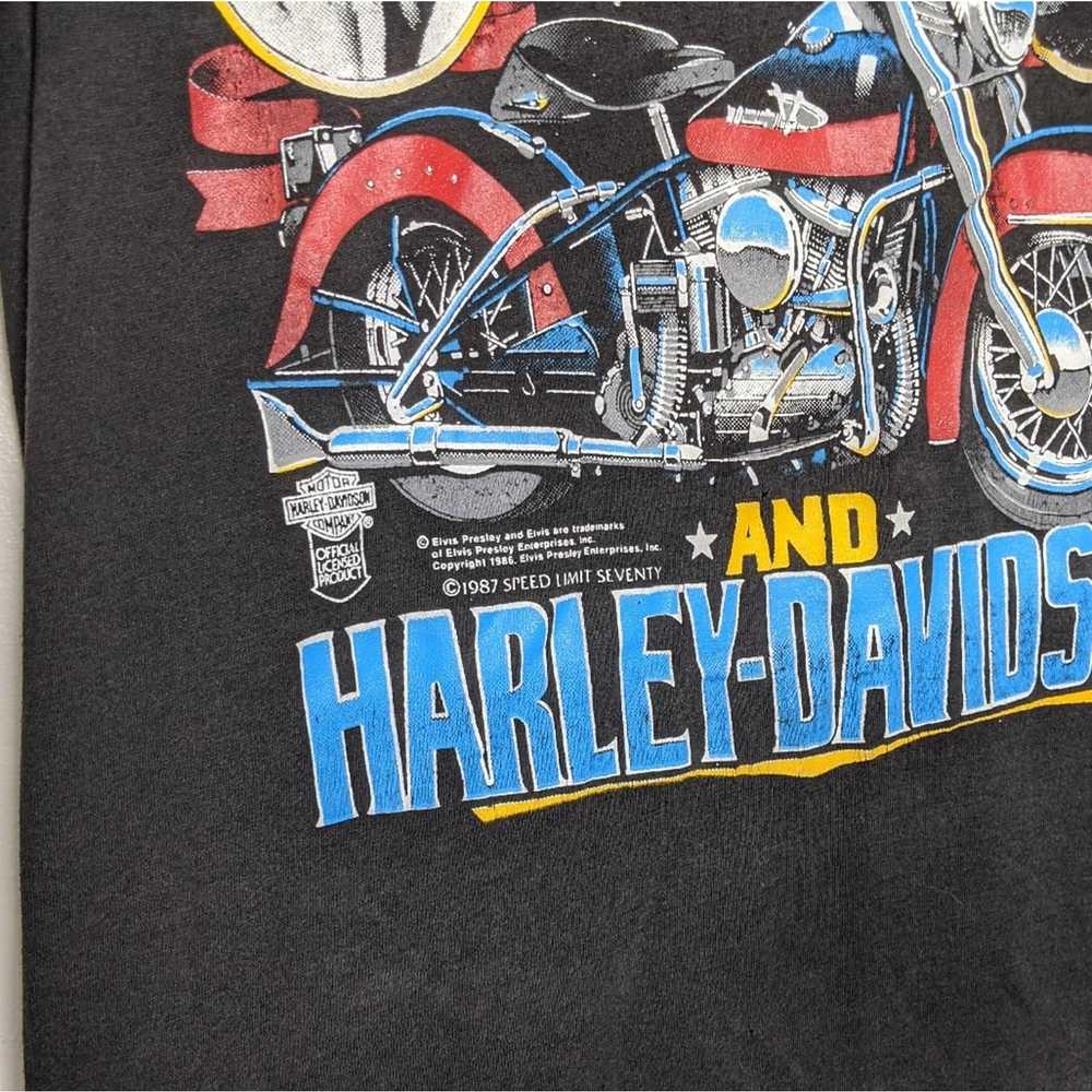 Vintage Vintage Elvis Harley Davidson Single Stit… - image 3