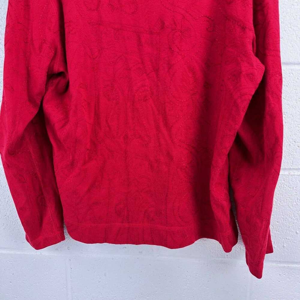 Chicos Chico's Embroidered Red Long Sleeve Pullov… - image 3