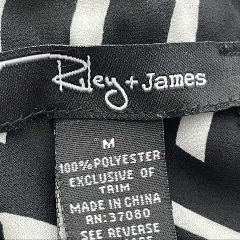 Unkwn Riley & James Black & White Blouse Medium - image 4