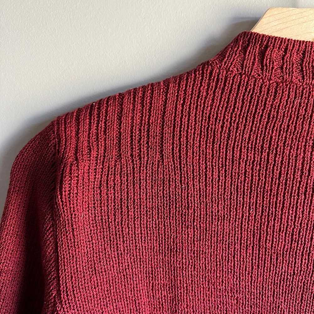 Vintage St. John Cranberry Red Knit Cardigan Size… - image 10
