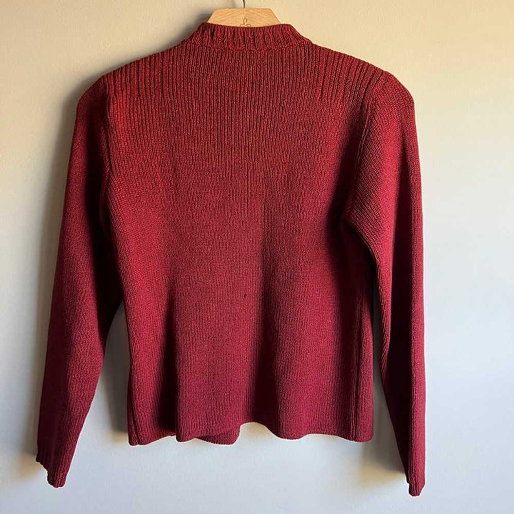 Vintage St. John Cranberry Red Knit Cardigan Size… - image 4