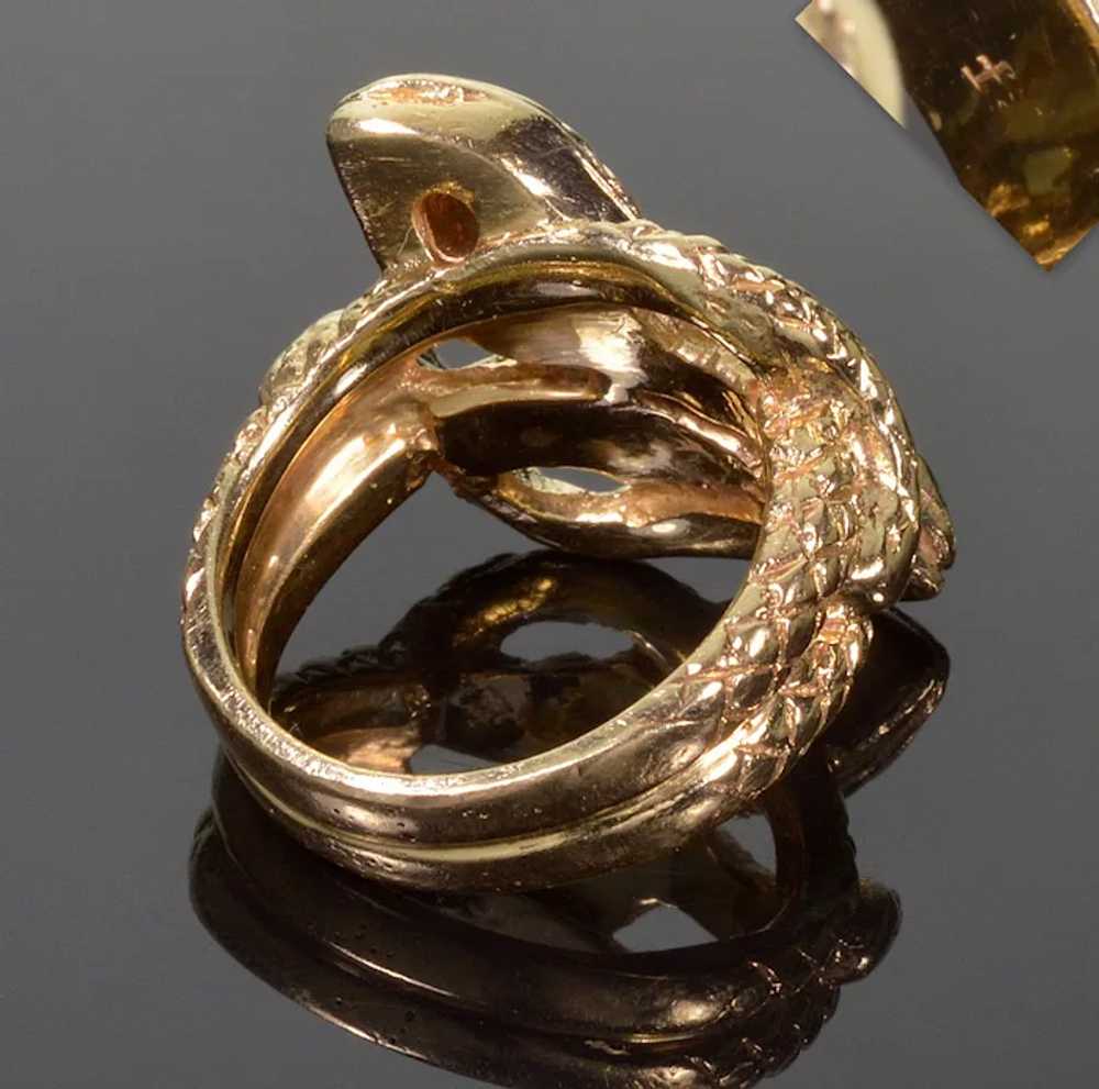 Antique Victorian 14K Gold Sapphire Double Snake … - image 8